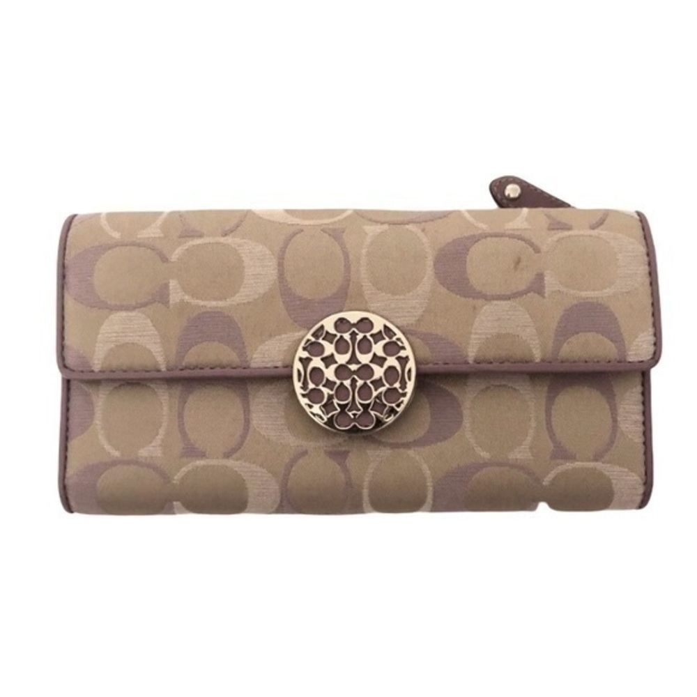 COACH f46217 vintage y2k trifold wallet lilac multicolor signature wallet